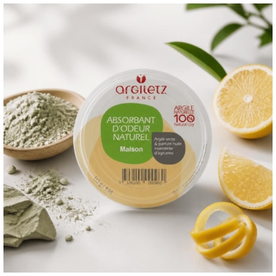 Argiletz Absorbant Odeur Maison Argile Verte Parfum Agrumes 115 g