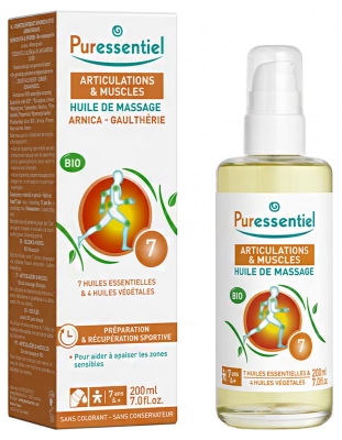 Puressentiel Huile de Massage Bio** Effort Musculaire Avec Pompe - Arnica - Gaulthérie - 200 ml