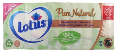 Lotus Mouchoirs Pure Natural Étuis X10