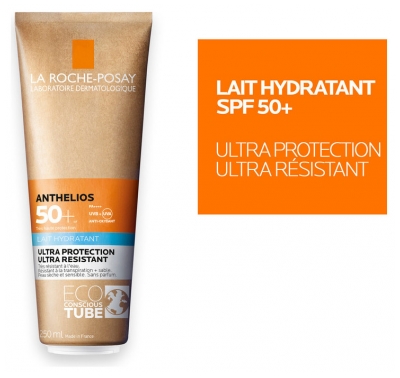 La Roche-Posay Anthelios Crème Solaire en Lait Hydratant Corps Spf50+ Sans Parfum 250 ml Tube Eco-Responsable