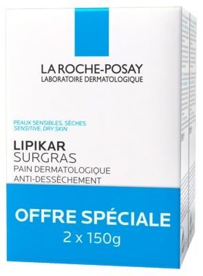 La Roche-Posay Lipikar Lot*2 Pain Surgras Dermatologique Anti-Dessèchement 150 g