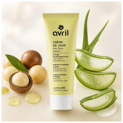 Avril Crème de Jour Visage Peaux Normales à Mixtes Bio 50 ml