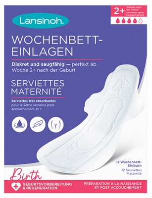 Lansinoh Serviettes Maternité 2+ Semaines 12Pcs