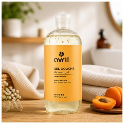 Avril Gel Douche Parfum Cœur d'Abricot Bio 500 ml