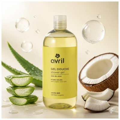 Avril Gel Douche Parfum Zeste de Citron Bio 500 ml