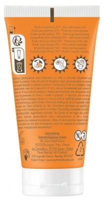 Avène Eau Thermale - Solaire - Fluide 50+ Uvb Uva Lumière Bleue Hev Peaux Sensibles Normales Sans Parfum 50 ml