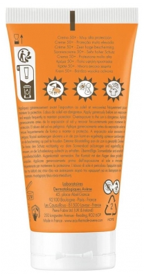 Avène Eau Thermale - Solaire - Crème 50+ Uvb Uva Lumière Bleue Hev Peaux Sensibles Sèches 50 ml