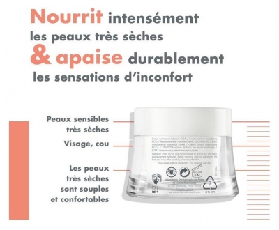 Avène Eau Thermale - Les Essentiels - Crème Nutritive Revitalisante Riche - Peaux Trèsèches 50 ml