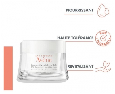 Avène Eau Thermale - Les Essentiels - Crème Nutritive Revitalisante Riche - Peaux Trèsèches 50 ml