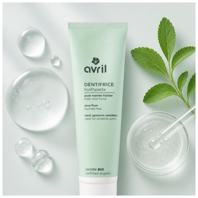 Avril Dentifrice Sans Fluor Menthe Fraîche Bio 100 ml