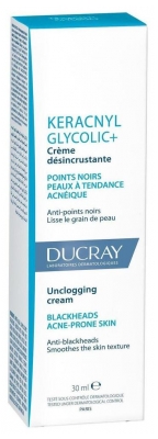 Ducray Keracnyl Glycolic Émulsion Points Noirs et Imperfections - Peaux Grasses à Tendance Acnéique 30 ml