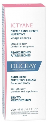 Ducray Ictyane Crème Émolliente Nutritive Peaux Séches et Trèsèches Visage et Corps 200 ml