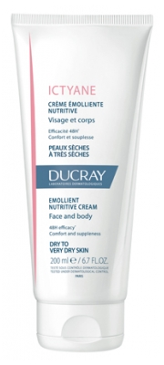 Ducray Ictyane Crème Émolliente Nutritive Peaux Séches et Trèsèches Visage et Corps 200 ml