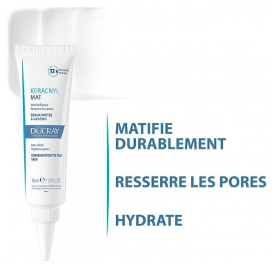 Ducray Keracnyl Émulsion Matifiante Anti-Brillance Peaux Mixtes À Grasses 30 ml