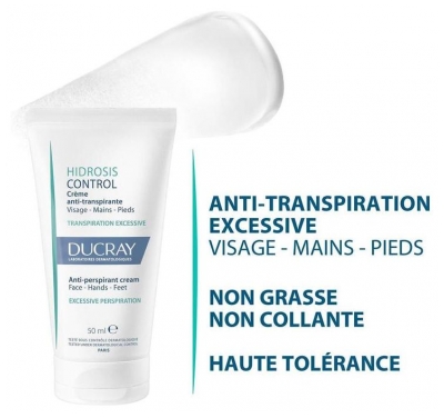 Ducray Crème Visage Mains et Pieds Crème Anti Transpirante Hidrosis Control 50 ml