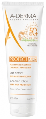 A-Derma Protect Kids - Lait Solaire Enfant Très Haute Protection Spf50+ 250 ml
