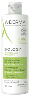 A-Derma Biology Lait Démaquillant Dermatologique Hydra Nettoyant Bio 400 ml