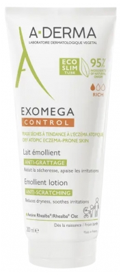 A-Derma Exomega Control - Lait Émollient Anti-Grattage - Peaux Sèches à Tendance à l'Eczéma Atopique 200 ml