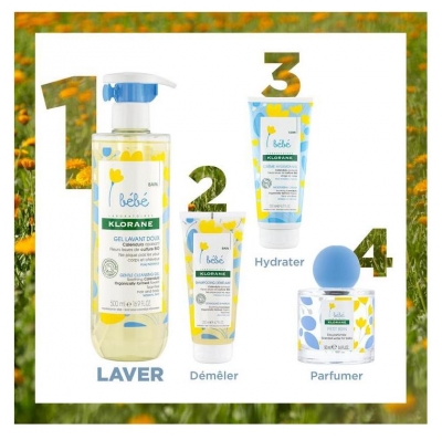 Klorane Calendula Bébé - Gel Lavant Doux au Apaisant Corps Et Cheveux  Peau Normale 200 ml