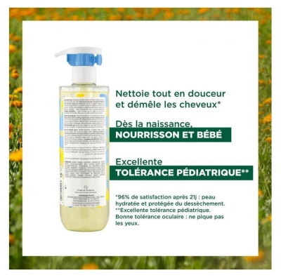 Klorane Calendula Bébé - Gel Lavant Doux au Apaisant Corps Et Cheveux  Peau Normale 500 ml
