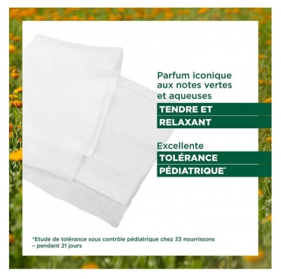 Klorane Calendula Bébé - Lingettes Nettoyantes Épaisses au Apaisant - Peau Normale à Sèche - 25 Unités