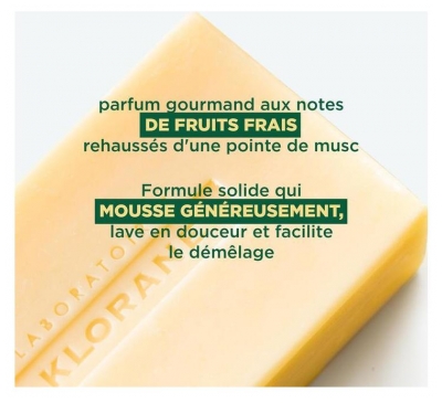Klorane Mangue Shampoing Solide Nutrition à la Mangue - Cheveux Secs 80 g