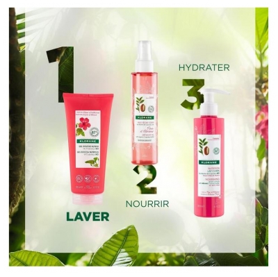 Klorane — Gel Douche au Beurre de Cupuaçu Bio — Fleur d'Hibiscus — Tous Types de Peaux 200 ml