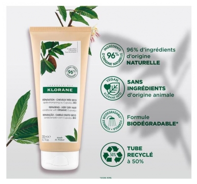 Klorane Beurre Cupuaçu Bio Après Shampoing Cheveux Très Secs