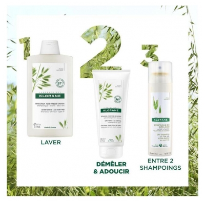Klorane Avoine Soin Après-Shampoing Extra-Doux au Lait d'Avoine - Usage Fréquent - Tous Types de Cheveux Dès 3 Ans 200 ml