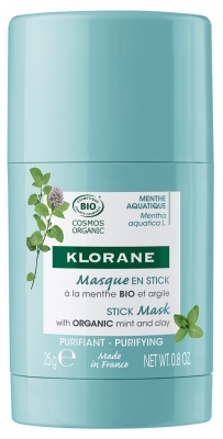 Klorane Menthe Aquatique Masque en Stick Purifiant - à la Bio 25 g