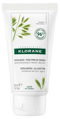 Klorane Avoine Soin Après-Shampoing Extra-Doux au Lait d'Avoine - Usage Fréquent - Tous Types de Cheveux Dès 3 Ans 50 ml