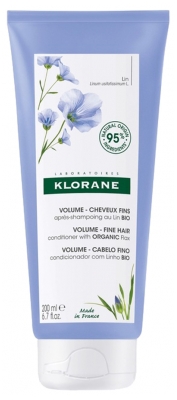 Klorane Lin Soin Après-Shampoing Volume Aux Fibres de Lin - Cheveux Fins 200 ml