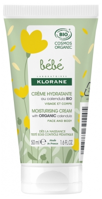 Klorane Bébé Crème Hydratante Calendula Bio 50 ml