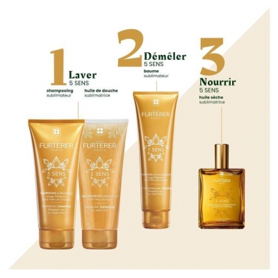 René Furterer Huile Sèche Sublimatrice - Huile Cheveux et Corps - 5 Sens 50 ml