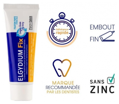 Pierre Fabre Oral Care Arthrodont Elgydium Fix Crémé Fixactive Prothèse Dentaire - Fixation Forte 45 g - Goût : Goût Neutre