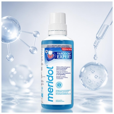 Meridol Parodont Expert Bain de Bouche Antibactérien Sans Alcool 400 ml