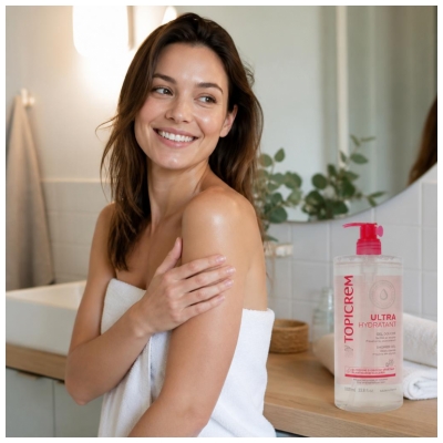 Topicrem Ultra-Hydratant Gel Douche Peaux Sensibles et Sèches 1 L