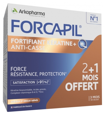 Arkopharma Forcapil Fortifiant Kératine + Programme de 3 Mois