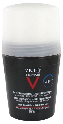 Vichy Homme Déodorant Peau Sensible 48H Roll-On 50 ml