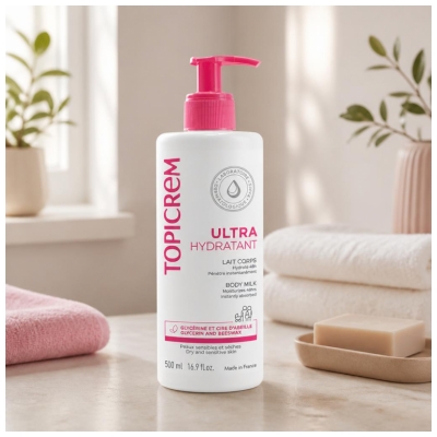 Topicrem Lait Corps Ultra Hydratant (Peaux Sèches et Sensibles) 500 ml