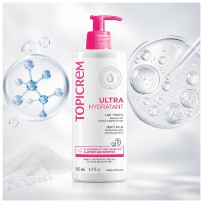 Topicrem Lait Corps Ultra Hydratant (Peaux Sèches et Sensibles) 500 ml