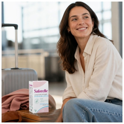 Saforelle Lingettes Intimes Fraîcheur & Douceur 10 Lingettes Individuelles