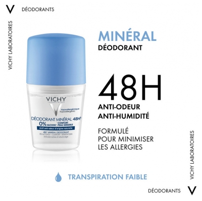 Vichy Déodorant Anti-Transpirant 48H Sans Alcool Bille 50 ml