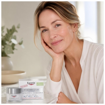 Eucerin Hyaluron-Filler + 3X Effect Soin de Jour Anti-Âge SPF15 - Peau Sèche Recharge 50 ml