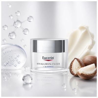 Eucerin Hyaluron-Filler + 3X Effect Soin de Jour Anti-Âge SPF15 - Peau Sèche Recharge 50 ml