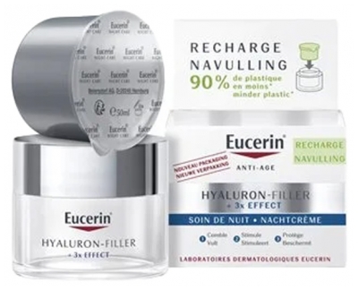 Eucerin Hyaluron-Filler +3X Effect Soin de Nuit Anti-Âge Recharge 50 ml