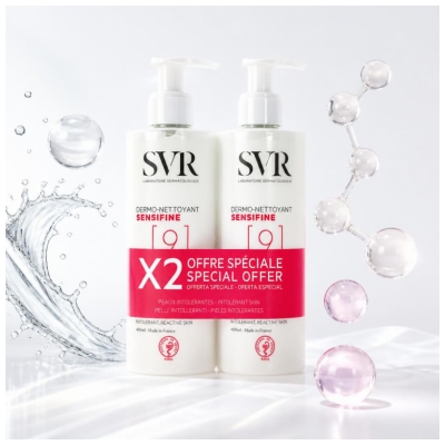 SVR Sensifine Dermo-Nettoyant Démaquillant Lot de 2 x 400 ml