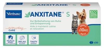 Virbac Anxitane S Chiens et Chats < 10 kilos 30 Comprimés