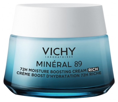 Vichy Minéral 89 Crème Riche Boost d'Hydratation 72H Peaux Sèches 50 ml