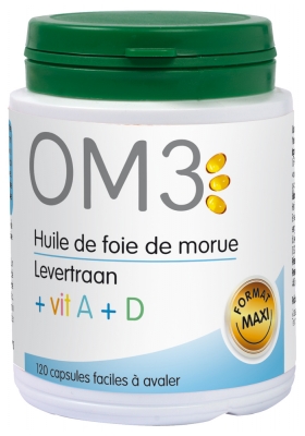 Om3 Huile de Foie de Morue Vit a + d - 120 Capsules